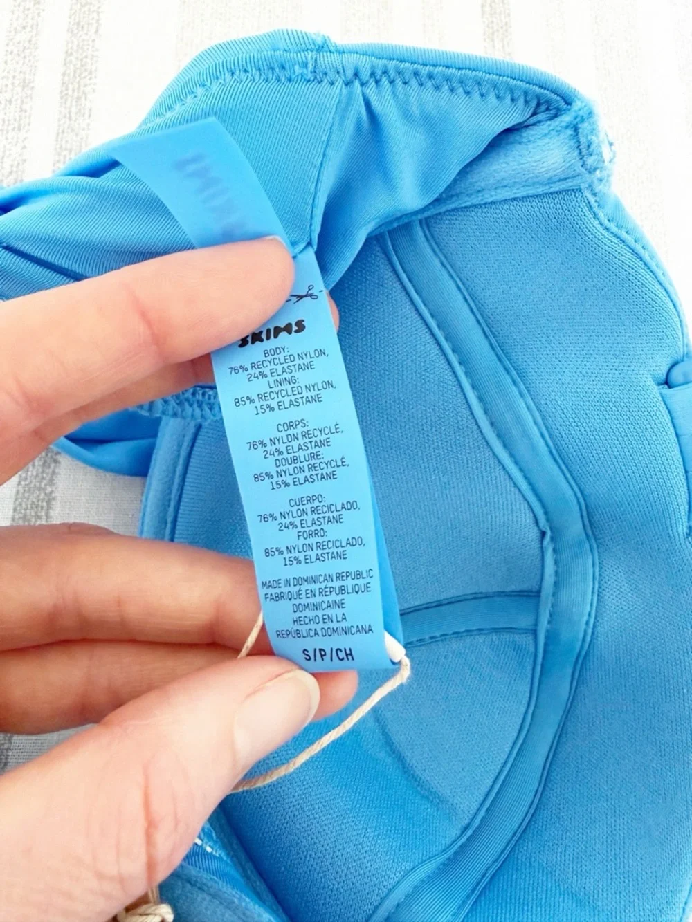 Skims Signature Swim Strapless Underwire Top Tide Size Small